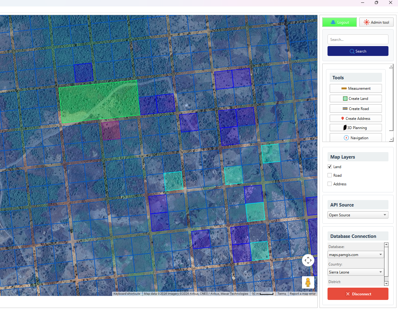 Sample cadastral parcel map